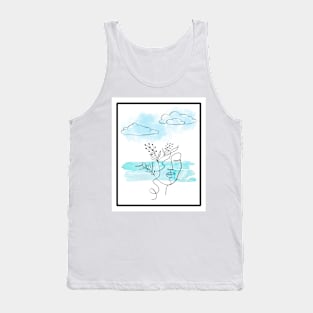 Woman Blues Watercolor - Square Tank Top